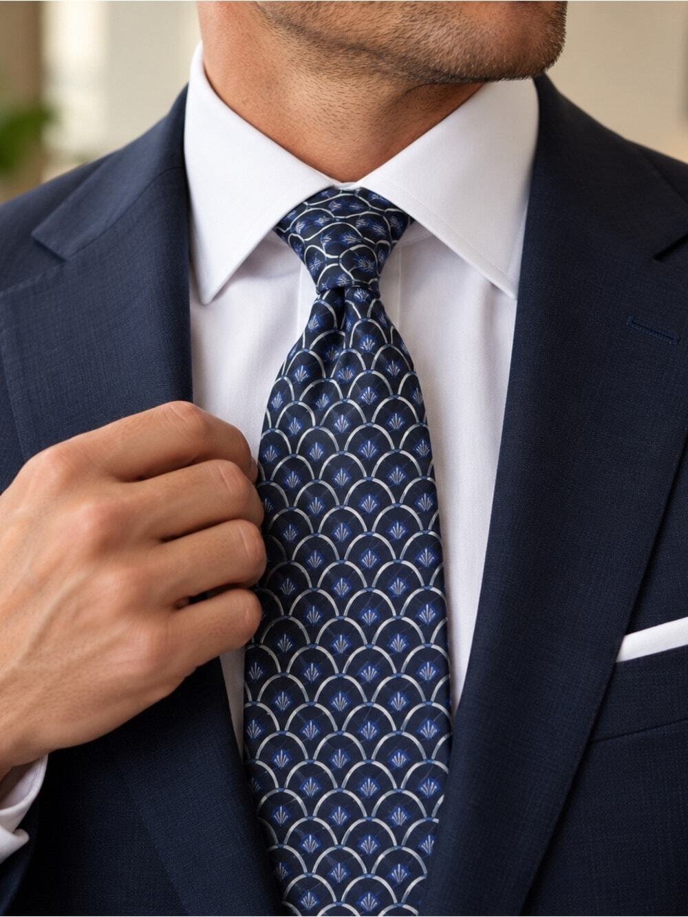 #1014 VTG/ Retro Louis Feraud 100% Italian Silk Sophisticated Navy Men's Tie